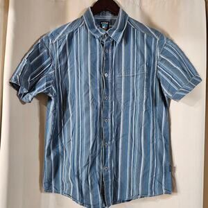 Mens Kuhl button up pinstripe size small Suncel‎ blue gray outdoors gorpcore